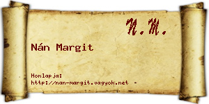 Nán Margit névjegykártya